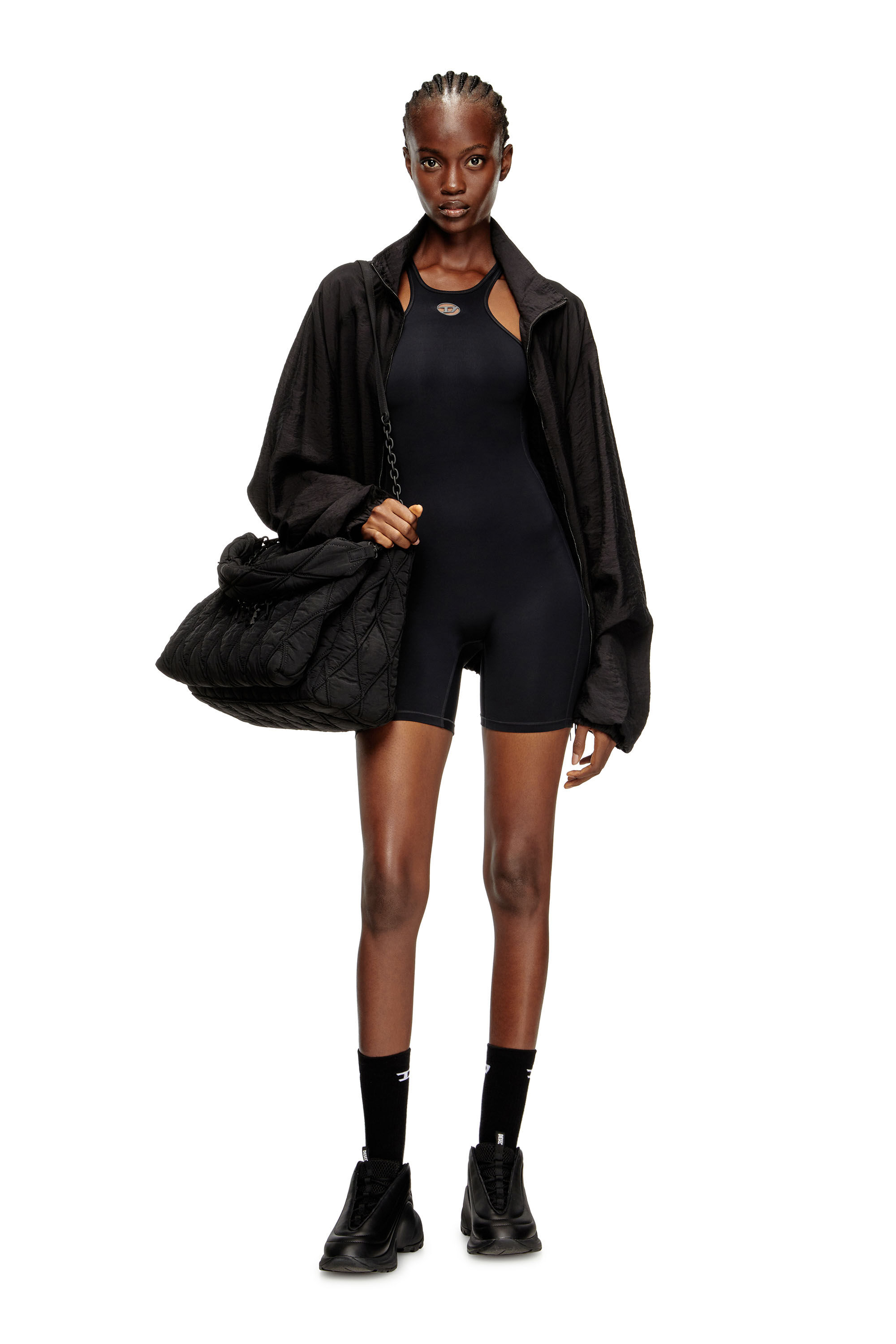 Diesel - NYDIA-UTLT, Mono con espalda deportiva Mujer in Negro - 6