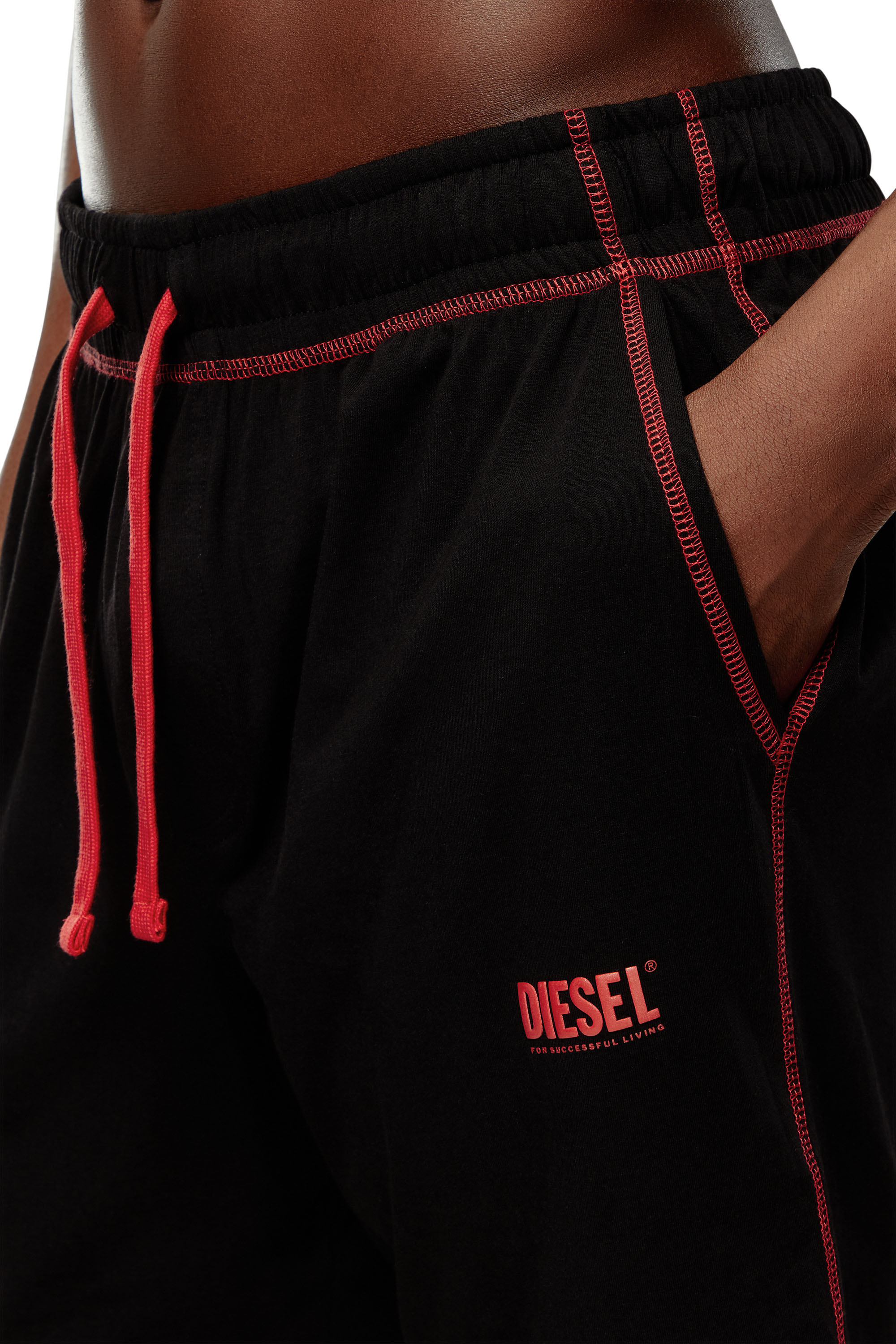 Diesel - UMSET-WILORT, Pijama corto con costuras en contraste Hombre in Negro - 4