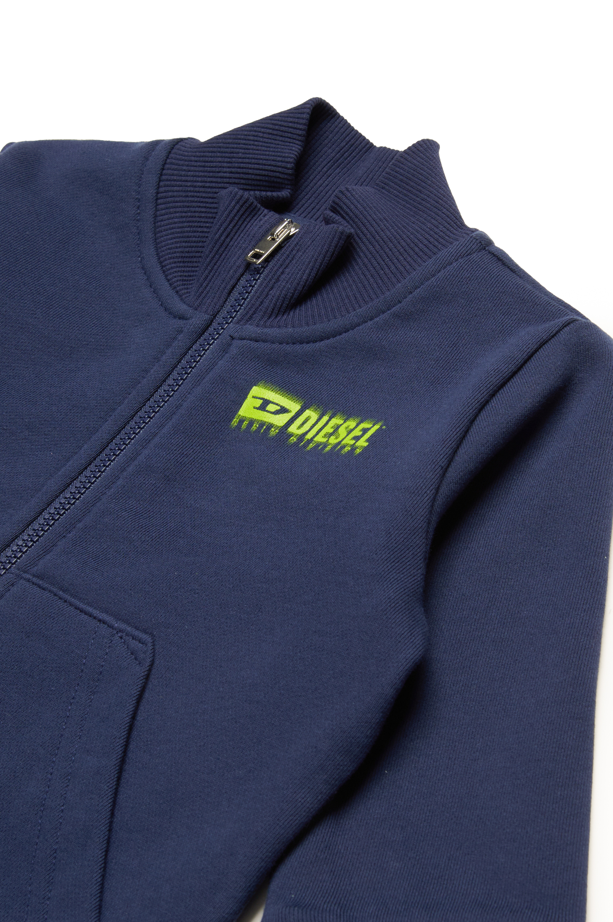 Diesel - SVOUGZIPSYB, Sudadera con cremallera y logotipo degradado Unisex in Azul marino - 3